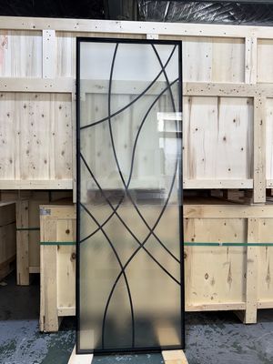 Canada'S Best-Selling 22*64 Wrought Iron Door Inserts glass of 12*12 Steel Bar for Fiber glass doors