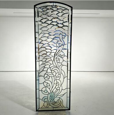 Panneau de verre décoratif artisanal pour porte d'entrée avec un design complexe pour les portes d'entrée principales